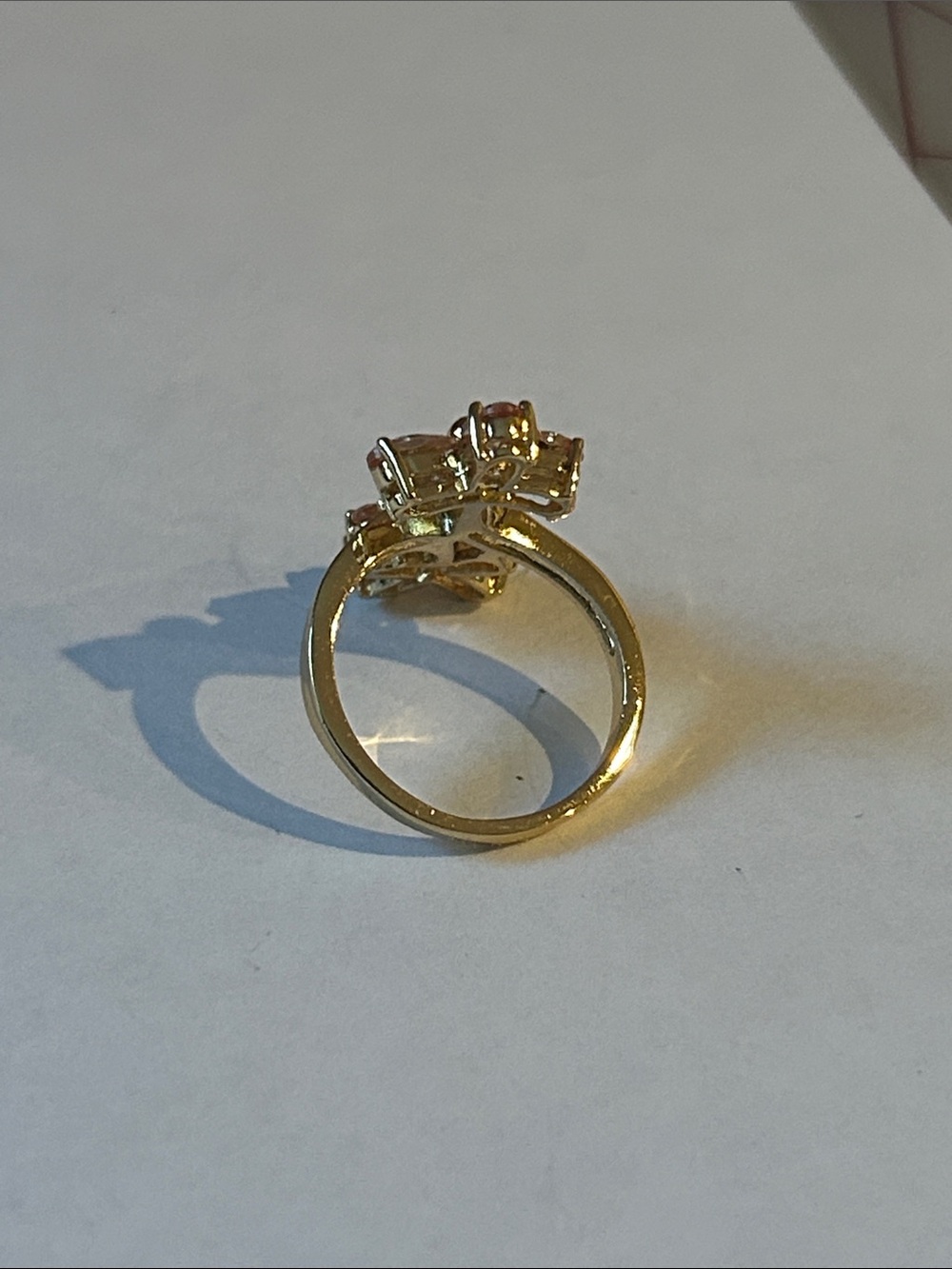 Gold-Tone Crystal Floral Ring - Women's Jewelry - Picture 4 of 5